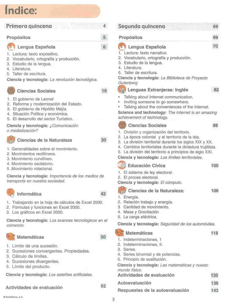 Módulo 5 - 4° Bachillerato (Prepara) PDF 3 Índice del Módulo 5 Prepara de 4to de Bachillerato