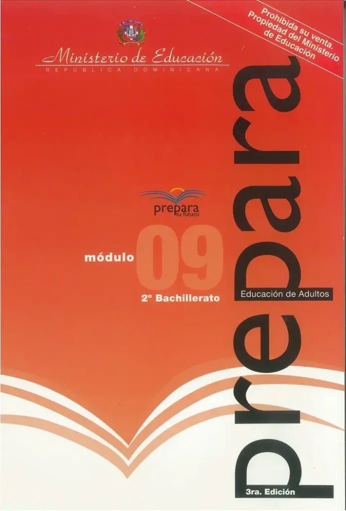 Módulo 9 - 2° Bachillerato (Prepara) PDF 2 Portada del Módulo 9 de 2do de Bachillerato del programa Prepara del MINERD