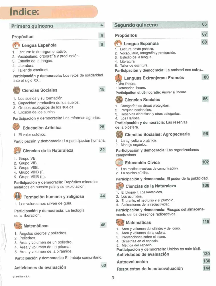 Índice del Módulo 9 Prepara de 3ro de Bachillerato
